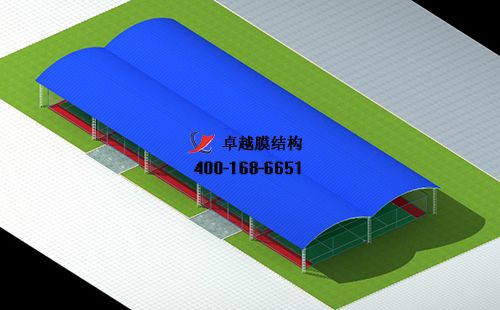  五家渠膜结构网球场门球场篮球场（五家渠体育馆 ）设计施工安装案例