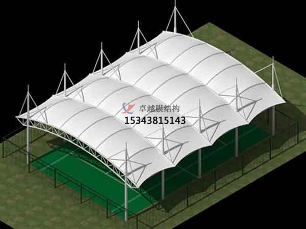广州篮球场膜结构罩棚【设计施工】