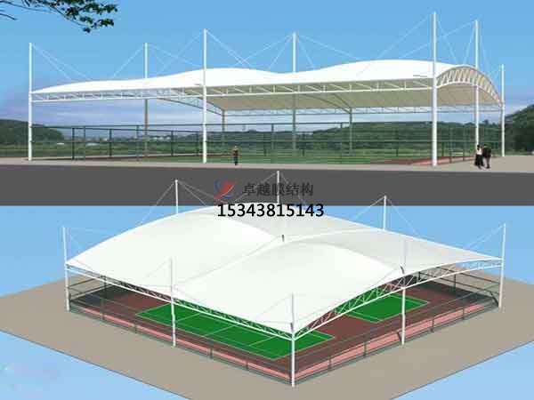 鹰潭市篮球场膜结构罩棚【设计施工】